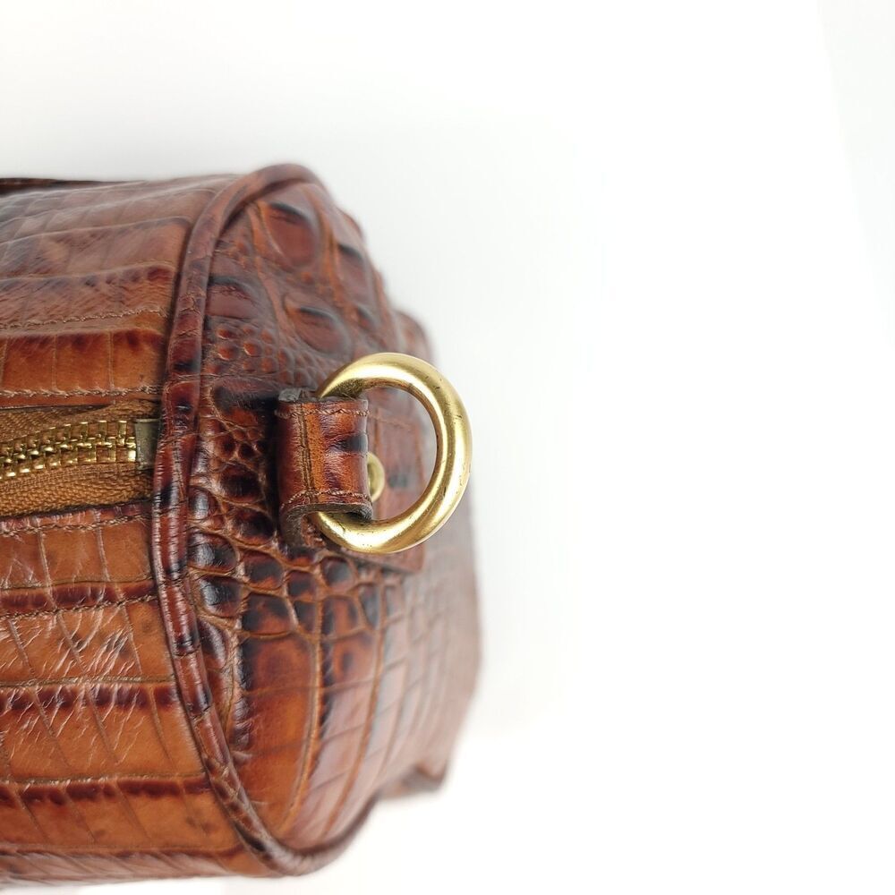 RARE Brahmin Stacy Bonnie Melbourne Collection Pecan Croc Leather Dr. Bag Set - Picture 9 of 16